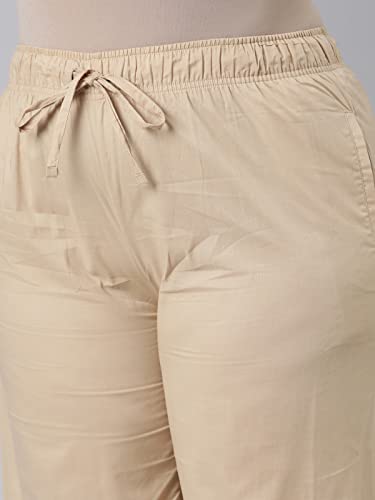 Image of GO COLORS Women Blue Stripe Cotton Wide Pants