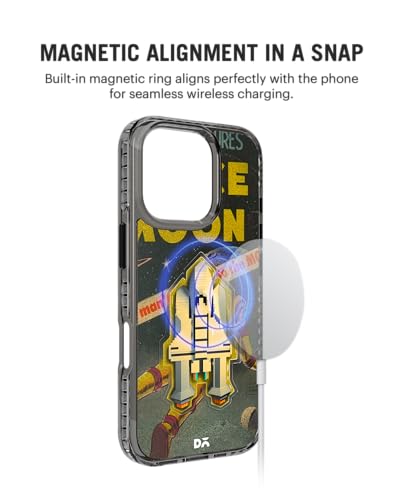 Image of DailyObjects Space Rider Stride 2.0 Magnetic Case Cover Compatible with iPhone 16 Pro Max | Wireless Charging Slim Back Cover | 2 Layer Edge Protection & Shockproof