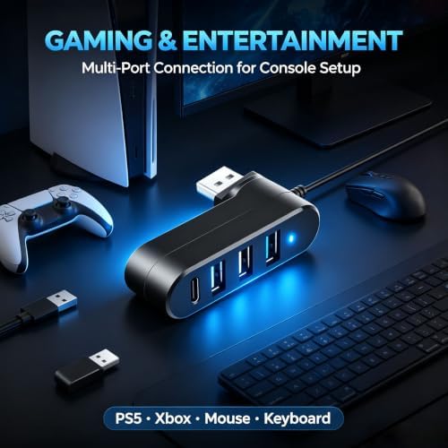 4Ports USB 3.0 Hub, Ultra-Slim USB Expander for Laptop, Desktop PC, Mouse, Keyboard, Flash Drive, Printer, Xbox, PS5, 1PCS — 사진 6