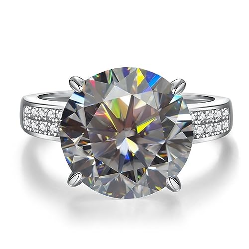 Bague en diamant Moissanite 5ct D VVS1, l'éclat éternel d'un solitaire rond de prestige