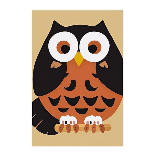 Autocollants muraux vintage hibou rétro et affiches décoration chambre