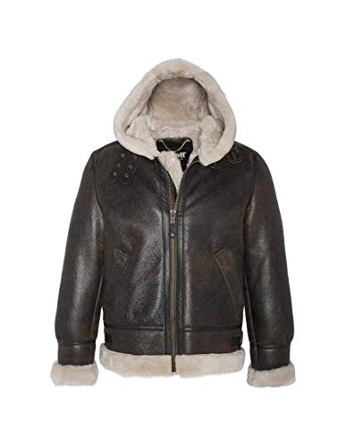 Pecora double face Schott nyc Lc1259h Giacca di Pelle, Marrone, Small Uomo