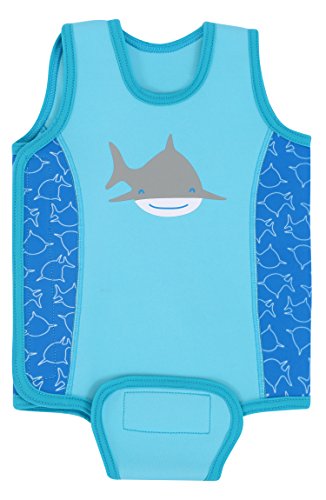 Aquawarm Shark Infant Boys' Neoprene Baby Warmer Swim Wetsuit, Blue (6-12 Months)