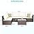 PayLessHere Patio Furniture Set 7 Pieces Outdoor Furniture Wicker Conversation Set Sectional Sofa and Coffee Table Wicker Patio Conversation Sets for Backyard Porch Balcony Poolside,Khaki Cushion