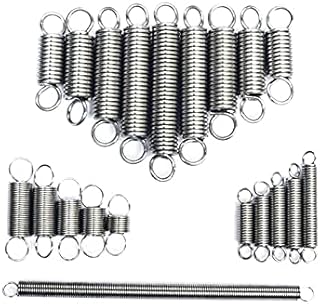 SINEKY 10Pcs Wire Dia 0.5mm 304 Stainless Steel Dual Hook Small Tension Spring Hardware Accessories Furniture Hinge Length 10mm-60mm (Size : 35mm, Color : 6MM_0.5MM)