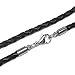 Loralyn Designs 3mm Men's Black Braided Leather Necklace Cord with Stainless Steel Lobster Clasp (16-30 Inch)