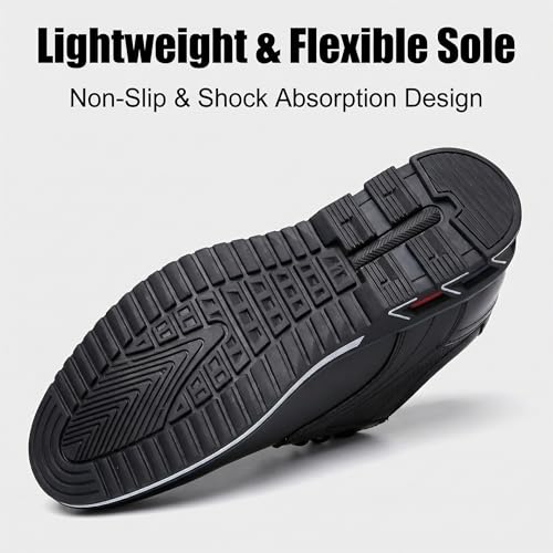 Image of Men's Casual Dress Shoes Leather Lace-Up Oxfords Lightweight Non-Slip Walking Shoes Breathable Comfort Business Work Shoes for Men