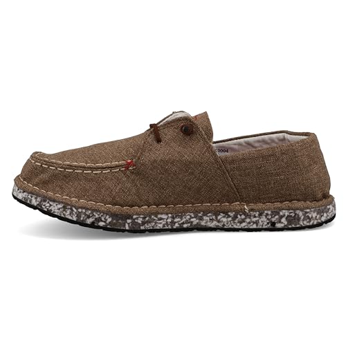 Chaussure bateau hommes Twisted X Circular en lin marron pointure 42