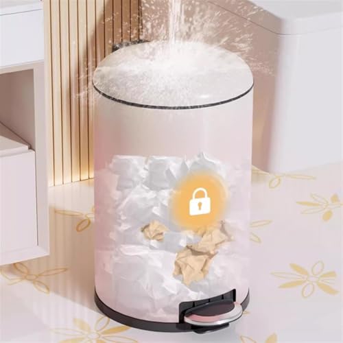 Tret-Mülleimer aus Edelstahl mit herausnehmbarem Einsatz, runder Abfalleimer mit Farbverlauf für Wohnzimmer, Schlafzimmer, Büro, Badezimmer, Deckel und Pedalbedienung, modernes Design für Zuhause und – Bild 7