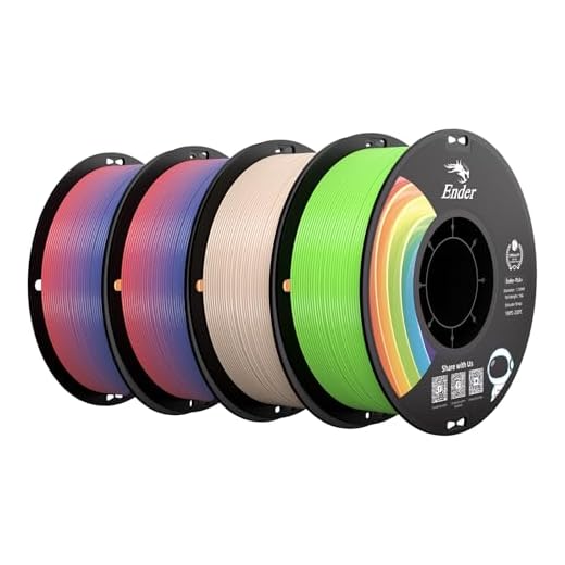 Creality PLA+ Filament 1.75mm 4KG, 3D Printer Filament 4 Pack 1kg Cardboard Spool, Strong Toughness, Multi-Color 3D Printing Filament for Most FDM Printers(2 Rainbow Beige& Apple Green)