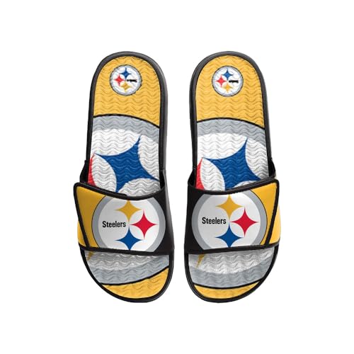 Image of FOCO mens NFL Team Logo Athletic Sport Shower Flip Flop Sandals Gel Slides
