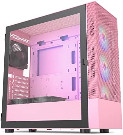 Vetroo AL600 Pink Mid-Tower ATX PC Case, Pre-Installed 3x120mm ARGB Fans, 3x120mm Regular Fans, Top 360mm Radiator Support High-Airflow Computer Gaming Case with Controller Hub