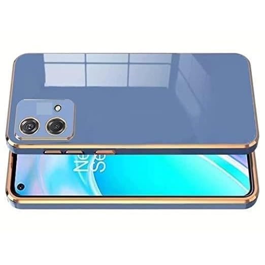 Image of for Motorola /Moto G54 5G Plating Square Gold Frame Phone Case Luxury Soft Silicone Back Cover for Motorola /Moto G54 5G (Blue)