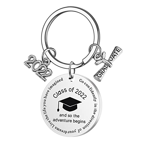 QINGD Porte-clés inspirant pour Elle Lui Classe de Cadeaux de Fin d'études 2022 - Porte-clés diplômé du lycée 2022 - Cadeaux Inspirants pour Femmes Hommes Fils Fille Accessoire Cover