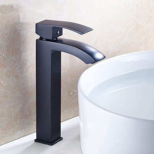 Robinet mitigeur de cascade chromé haut pour lavabo moderne de salle de bain