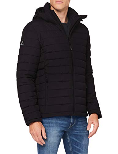 Preisvergleich Produktbild Superdry Mens Hooded Fuji Quilted Jacket, Black, Large
