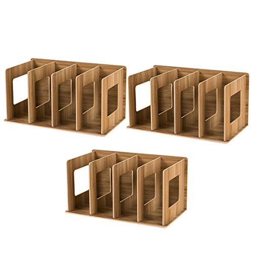 Anna Shop 3er Pack Faltbares Holz CD Rack DVD Rack Bücherregal CD-Ständer DVD Ständer CD Lagerung Regal Cover