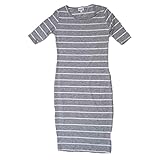 Lularoe Julia a XX-Small (XXS) Stripes Gray Form Fitting Knee Length Dress fits Womens Sizes 00-0 A-XXS-260