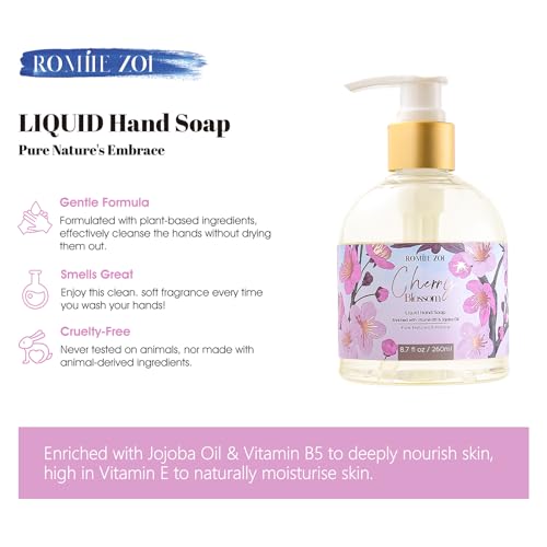 Image of ROMIIE ZOI Liquid Hand Soap, Cherry Blossom, 260 ML / 8.7 FL. OZ
