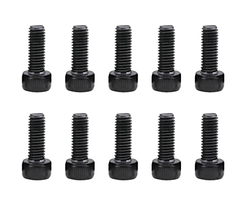 LTronics Bike Water Bottle Holder Cage M5 Hex Bolts Screws, Stainless Steel, Black - Pack of 10