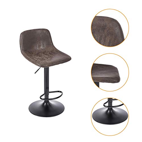 CangLong Bar Stools Swivel Barstool Chairs with Back, Modern Counter Height Adjustable for Pub Kitchen Dining Room, set of 2, Espresso - Image 4