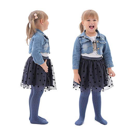 image for EPEIUS Baby Tights Little Girls Cable Knit Tights Solid Cotton Stockin