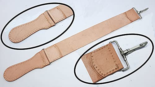 Qureshi Knifes Damascus Steel Straight Razor Fixed Blade Color Wood, Buffalo Horn Handle With Leather Sheath Belt Loop. Str-24004 #TOP7