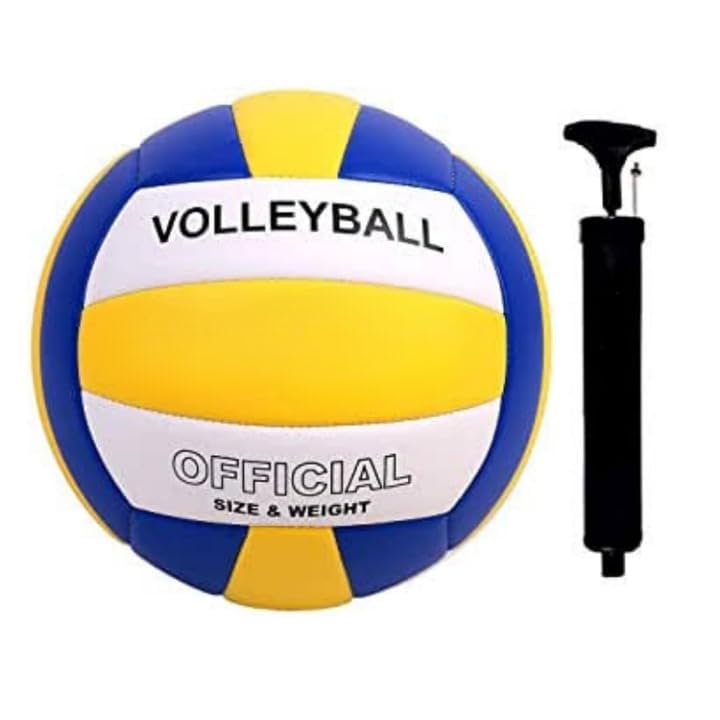 Volleyball for Men and Women Sports, Dura Soft & Waterproof with Net & Air Pump (Official Weight & Size)- (Pack of 1), Yellow-picture-28