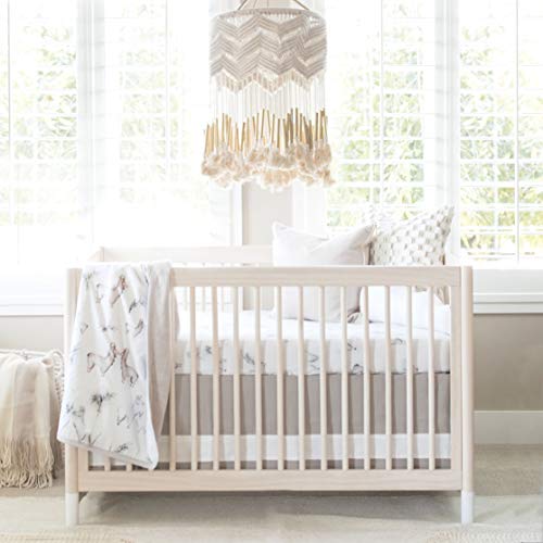 Image of Oilo Crib Sheet, Breathable 100% Turkish Cotton Fitted Jersey, 300 Thread Count, Machine Washable, Fits Standard Crib (28 inch x 52 inch x 6 inch), Toddler Bedding, Girl, Boy, & Neutral Nursery Design, Llama