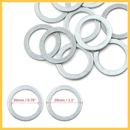 Image of 10pcs Universal Engine Oil Crush Washers Drain Plug Gaskets 20mm ID. 28mm OD. Aluminum Alloy for Car Auto Replacement Parts