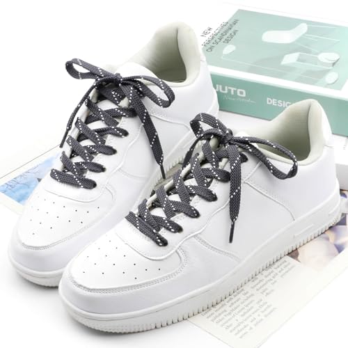 Image of Flat Shoelaces Multicolor Twill Point Thick Shoe Lace Shoestring 2 Pair