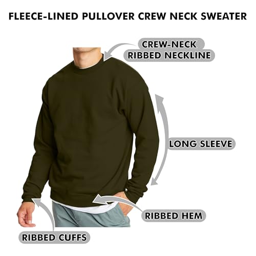 Galaxy by Harvic Men's Crew Neck EcoSmart Fleece Lined Long Sleeve Pullover Sweater Sweatshirt for Mens (S-2XL)2