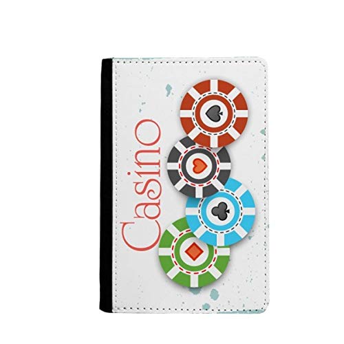 Étui portefeuille à cartes motif casino chic en cuir pour hommes et femmes