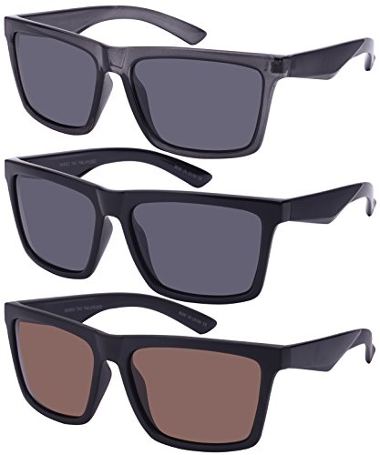 Edge I-Wear Square Horned Rim Sunglasses w/Solid Lens 540953-SD3