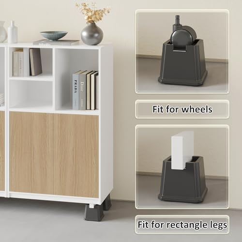 Napnapday Bed Risers 3 Inch Heavy Duty 9 Pack Bed Furniture Elevators, Black