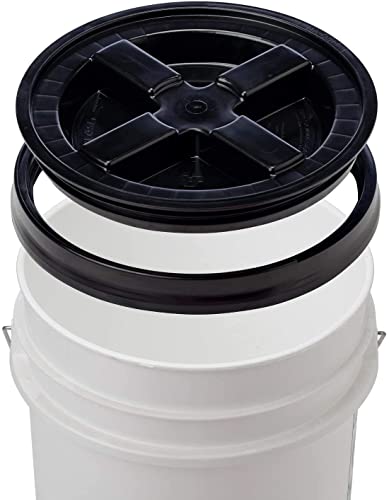 Gamma2 Gamma Seal Lid - Pet Food Storage Container Lids - Fits 3.5, 5, 6, & 7 Gallon Buckets, Black #TOP2