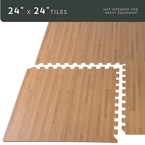 Forest Floor 3/8 Inch Thick Printed Foam Tiles, Premium Wood Grain Interlocking Foam Floor Mats, Anti-Fatigue Flooring – Stylish Flooring Solution, White Oak, 16 Sq Ft - Thumbnail 3