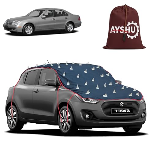 Image of AYSHU Water-Resistant Spike Car Cover for Mercedes Benz E-Class CDI - Protects from Dogs, Monkeys, Dust, Sunlight & UV - Full Roof Universal Fit
