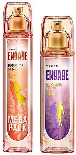 Image of Engage Perfume Spray W5 for Women, Floral and Fruity, Skin Friendly, 160 ml & W2 Perfume Spray For Women, Floral and Fruity, Skin Friendly, 120ml