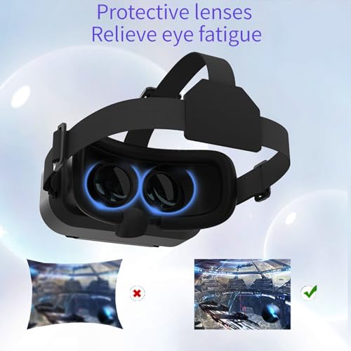 VR Headset for 4.7 to 7 in Phone, Virtual Reality 3D Glasses Smart VR Goggles for Mobile Games Movies, 58.5 to 70.5mm Adjustable IPD, for People with Myopia Up to 600° - Image 3
