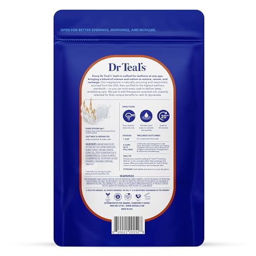 Dr Teal's Epsom Salt Magnesium Soak, Soothe & Comfort with Oat Milk & Argan Oil, 3 lbs - image 2