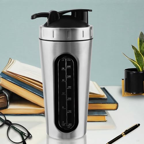 BURRDOFF VISIBLE WINDOW Protein Shaker Bottle, Silver - Image 7