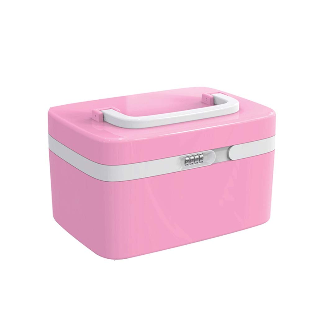 Caja de medicina XMING rosa bloqueable para evitar el acceso de niños en casa