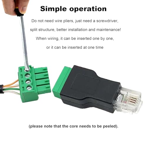 10 adaptadores RJ11 macho a terminal de tornillo 4 pines miniatura 5