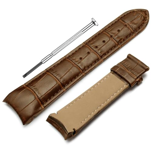Image of DBLACK ''TST2'' Genuine Leather Watch Strap, Bamboo Pattern Design Watch Belt / / Compatible with Tissot Couturier 1853 & Other Models, Full-Padded Curved Watch Band (Choose Your Size & Color)