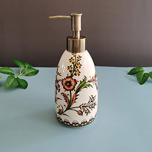 Kelake Ice Crack Ceramics Soap Dispenser - Flowers Lotion Shower Hand & Dish Soap Dispenser With Stainless Steel Pump – Ideal For Bathroom Kitchen Soap, Hand Soap 15Oz/450Ml #TOP6