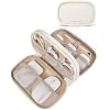 BAGSMART Electronics Organizer Travel Case, Cord Organizer for Women, Travel Cable Bag (Beige)