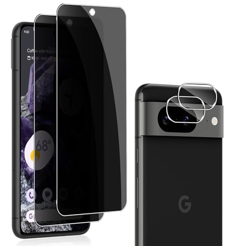 QULLOO 2 Pezzi Privacy Vetro Temperato Compatibile con Google Pixel 8 + 2 Pezzi Fotocamera Pellicola, 9H Durezza Anti-Spy Anti-Impronta Schermo Pellicola Protettiva QULLOO 2 Pezzi Privacy Vetro Temperato Compatibile con Google Pixel 8 + 2 Pezzi Fotocamera Pellicola, 9H Durezza Anti-Spy Anti-Impronta Schermo Pellicola Protettiva