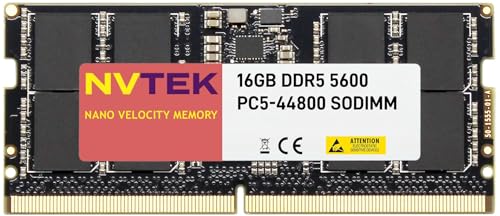 Image of 16GB 1X16GB DDR5 5600MHz PC5-44800 1Rx8 1.1V CL46 262-PIN Non-ECC Unbuffered SODIMM NVTEK Laptop PC Memory