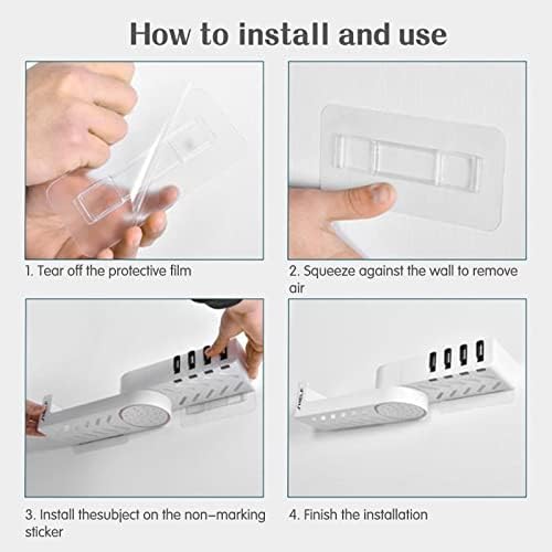Bathroom Corner Shelf Self Adhesive Shower Shelf, Bathroom Corner Storage Shelf Rotatable Shower Organiser Without Drilling Corner Shower Caddy with 4 Hooks for Bathroom Basket Kitchen Storage